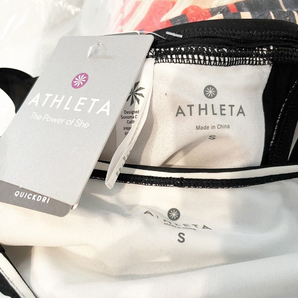 Athleta Triangle Bikini Top High Waisted Bikini Bottom Set Montauk Stripe Small - Picture 3 of 3